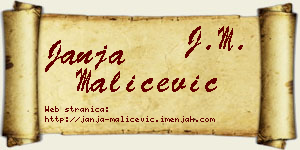 Janja Maličević vizit kartica